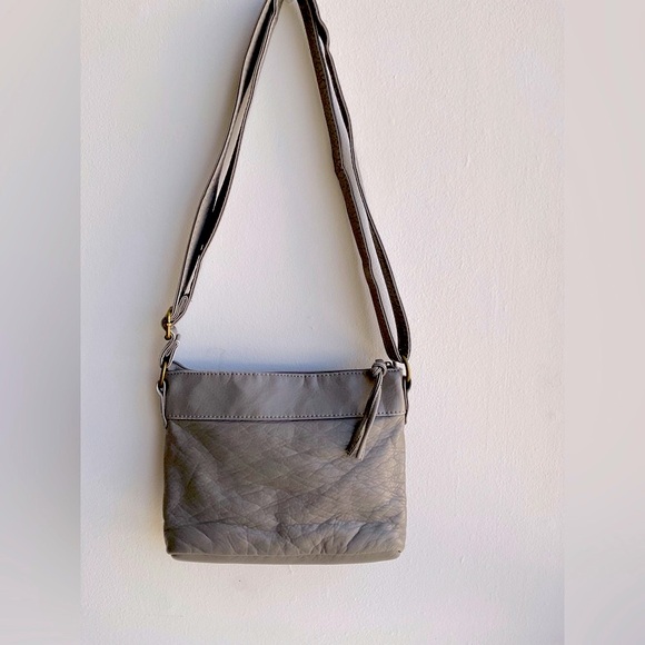 Bueno leather gray crossbody shoulder bag - Picture 8 of 9